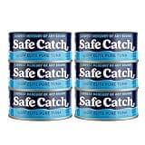 Safe Catch Canned Wild Tuna Fish, Wild Caught, Lowest Mercury, Gluten-Free, Kosher, Non-GMO, Whole30 Approved, Paleo, Keto Food, 5oz Can, 6-Pack