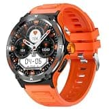 KT76 Military Smart Watch with Bluetooth Calling, Heart Rate Monitor, Pedometer, Sleep Tracking, Compass, 3ATM Waterproof, Sports Fitness Tracker (Orange)