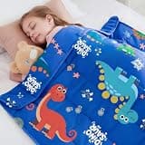 HOSUKKO Weighted Blanket - 3 lbs Blue Dinosaur Heavy Blanket, 20"x30", Small Size Breathable Lap Blanket