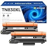 TN830XL Toner Cartridge High Yield Black 2-Pack Replacement for Brother TN830XL TN830 XL Compatible with Brother HL-L2460DW HL-L2405W HL-L2480DW MFC-L2820DW DCP-L2640DW MFC-L2900DW HL-L2400D Printer
