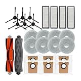 FGJDERYH Compatible with Xiaomi X20 Max/X20 Pro, Replacement Accessories Kit, Main Brush, Rubber, 6 Side Brushes, 4 HEPA Filters, 8 Mop Pads, Dust Bags