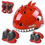 Atphfety Kids Toddler Bike Helmet Set, Adjustable Boys Girl Helmets Protective Gear Set with Knee Elbow Pads Wrist Guards,Multi-Sports for Bicycle Skateboard Scooter