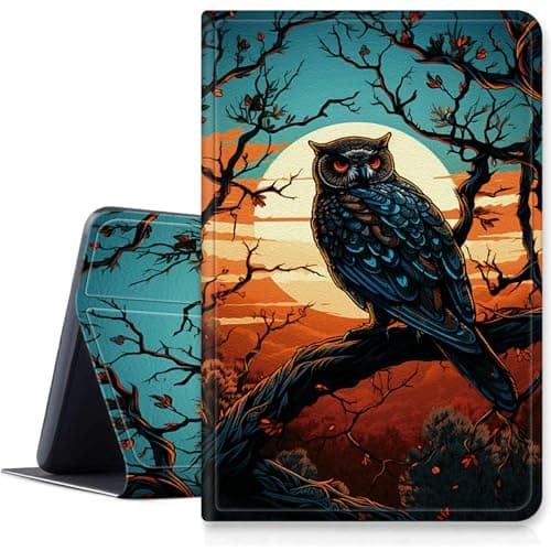 Art Owl Tree Case for iPad 9th/ 8th/ 7th Generation 10.2 inch 2021/2020/2019 Release, Shockproof PU Leather Folding Stand Case with Auto Sleep/Wake for iPad 10.2 inch