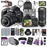 Nikon D3100 Digital DSLR Camera with 18-55mm VR Lens Bundle with NIKKOR AF-S 70-200mm f/2.8E FL ED VR Lens + HD Monitor + Camera-Mount Microphone + Tripod + Filter Kit + Backpack + More