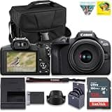 Canon EOS R100 Mirrorless Camera, RF Mount, 24.1 MP, DIGIC 8 Image Processor, Eye Detection AF, 4K, Lightweight, Content Creation with 128GB Card, Bag, PC Software, Starter Kit