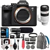 Sony a7 V Full-Frame Mirrorless Interchangeable Lens Camera - Body Only Bundle with Sony FE 70-200mm F2.8 GM OSS II G Master Telephoto Zoom E-Mount Lens + 64GB Card + Camera Bag + Accessories