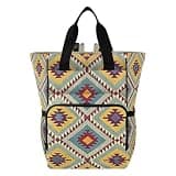 Nesatuwa Southwestern Navajo Tribal Diaper Bag Backpack Waterproof Large Capacity Multifunctional Diaper Bags with Insulated Pockets and Stroller Straps Travel Backpack for Baby Girl/Boy