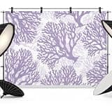 Purple Coral Coastal Backdrop 12x8ft Summer Beach Nautical Ocean Photography Backdrop Fabric Photoshoot Background Tapestry Banner for Birthday Baby Shower Decoration Party Video Photo Studio Props