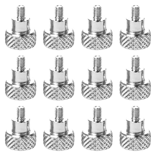 AWHAO 12 Pieces Presser Foot Screw Accessories Feet Binder Mounting Steel Thumb Screw Replacement Grid Pattern Nut Non Slip Handling, Thread Length 5mm
