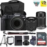 Canon EOS RP Full-Frame Mirrorless Interchangeable Lens Camera + RF24-105mm Lens F4-7.1 is STM & RF-S 55-210mm STM Lens Kit- for Traveling and Vlogging + 128GB Card + Camera Case