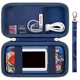 Supmay Hard Travel Case for My Arcade Street Fighter II / for My Arcade Megaman Pocket Player Pro, Portable Handheld Video Game Console Protection Case with Mesh Pocket for Batteries, USB Cable, Blue
