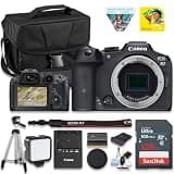 Canon EOS R7 (Body Only), Mirrorless Vlogging Camera, 32.5 MP Image Quality, 4K 60p Video, DIGIC X Image Processor, Dual Pixel CMOS AF, Subject Detection, for Professionals + 128GB Card + Camera Case