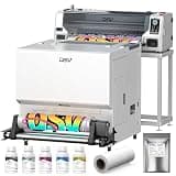 DSV A1 DTF Printer with Dual XP600 Print Heads – 2 Min/A3 Print,40% Truer Colors vs Single Head,Auto Cleaning &White Ink Circulation, Includes 2-Year Ink (White, Printer)