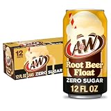 A&W Root Beer Float Zero Sugar Soda, 12 fl oz cans, 12 pack