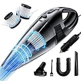 Handheld Car Vacuum Cleaner with 8000PA Powerful Suction, Portable Car Vacuum Cleaner with 2 Filters, Mini Brush, Lightweight, 0.34L Capacity, Essential Accessories
