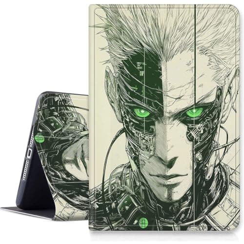 for Fire Hd 10 Tablet Case 13th/11th Generation 2023/2021 Release,Hybrid Slim Multi-Angles Stand Cover for Kindle Fire HD 10 Plus 13th Gen,Auto Wake/Sleep-Cyberpunk Android Man
