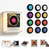 Magnetic Fridge Music Player NFC Vinyl Record Magnet 9 Discs LED Light Retro Acrylic Music Box Fridge Magnet Audio Player with Memory Card and USB Cable Home Office Decor Gift (1)