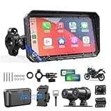 WonVon 6 Inch Motorcycle Carplay for BMW GPS Navigation System with Apple Carplay and Android Auto Portable Screen with Dual Bluetooth, Navigation, Siri, Google Assistant