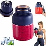Portable Wireless Juicer Cup with 38-Blades, 45 Oz 80w USB Rechargeable Blender,Dual Lid Compact Travel Drinking Cup for Shakes Fruits Vegetables Juice, Travel, Gym, Office (Blue)