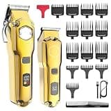 DAXXIN Hair Clippers, Cordless Metal Barber Clippers and Trimmers Set Hair Cutting Kits