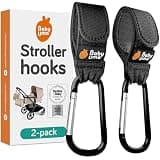 Baby Uma Stroller Hooks for Bags (2 Pack) - Universal Stroller Clips and Hooks, Non-Slip with One-Hand Opening, 11 lb Weight Capacity, Baby Travel Essential