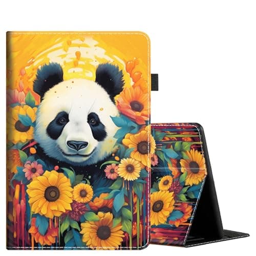 Case for All-New Kindle Paperwhite 12th Gen 2024 (7") & Kindle Colorsoft Signature Edition (7"), Multi-Angle Smart Stand Cover Auto Sleep/Wake, Sunflower Panda Flower