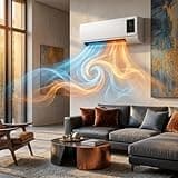 Quiet Smart Heater Combo, 2-in-1 Wall Mounted Heater & Cooling Fan, Smart Room AC Unit Personal Mini Air Conditioner with Remote for Bedroom, Office & Desktop(White)
