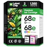 68e 68XL Ink Cartridges with Chip Black Tri-Color Combo 2-Pack High Yield Replacement for HP Ink 68 68XL Compatible with HP Envy 6155e 6555e 6152e 6552e 6558e 6110e 6500e 6100e 6165e Printer Inkjet
