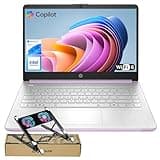 HP dq6012dx 14" Laptop, Intel N150 Processor (Up to 3.6GHz), 4GB RAM, 128GB eMMC Storage, 14-inch Micro-Edge Display, Wi-Fi 6, Webcam, HDMI, Windows 11 Home in S Mode, Purple, Bundle with PCO Cooler