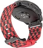 BANSO 22mm Quick Fit Nylon Watch Band for Garmin Fenix 8 47mm,for Fenix 7/7 Pro Fenix 6/6 Pro Fenix 5/5 Plus Watch Strap Garmin forerunner 965 955 945 935 745 Watch Band Approach S62/S60