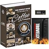 Book Safe with Combination Lock, Hidden Safe (9.5 x 6.2 x 2.2 Inch) with Fireproof Bag, Secret Diversion Safe, Hollow Book Box Hidden Storage, Money Safe Box for Cash (COFFEE)