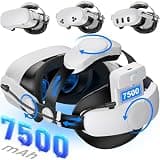 Kawaye for Meta Quest 3S/3/2 Head Strap with 7500mAh Hot-Swap Bateries for 3-4H Playtime,Double Knobs Adjustable VR Headset Strap with Large Support Pad Enhanced Support&Comfort for Games-MQ2004