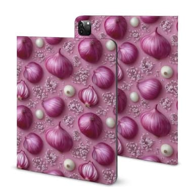 Compatible with iPad Pro 11 Inch Case 1st/2nd/3rd/4th Generation (2018-2021/2020/2022), Floral Onion Print Slim Pro Cover 11 Inch for Auto Wake/Sleep with Pencil Holder and Stand