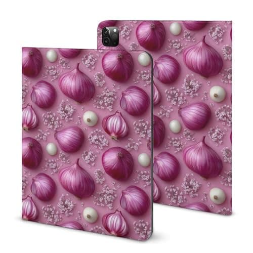 Compatible with iPad Pro 11 Inch Case 1st/2nd/3rd/4th Generation (2018-2021/2020/2022), Floral Onion Print Slim Pro Cover 11 Inch for Auto Wake/Sleep with Pencil Holder and Stand