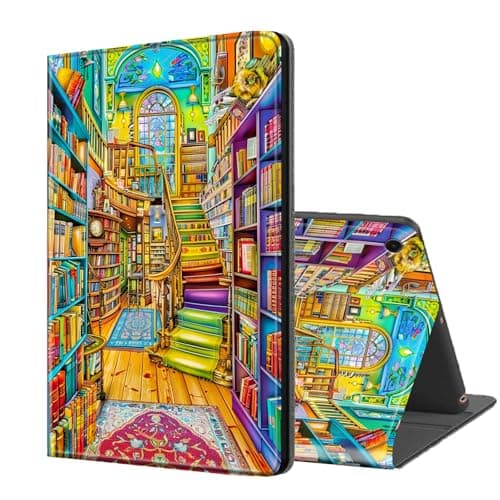 ETLKJVBL for Samsung Galaxy Tab A9 Case, Auto Sleep/Wake, Bookshop Interior Filled Books Multiple Angles Viewing Folio Stand Case for Samsung Galaxy Tab A9 8.7 Inch 2023