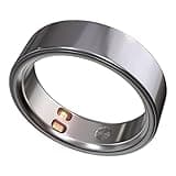 Smart Ring Health Tracker 5ATM Waterproof Sport Ring Exclusive Vibration Alerts Titanium Blood Oxygen/Sleep/Emotional Management Women Cycle Prediction Compatible with iOS/Android Frost Silver 7.5