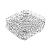 3 Stackable 304 Stainless Steel Racks For 4.2-5.8 QT Air Fryer, Oven Steamer Basket(Square)