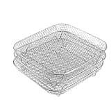 3 Stackable 304 Stainless Steel Racks For 4.2-5.8 QT Air Fryer, Oven Steamer Basket(Square)