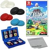 The Legend of Zelda: Link's Awakening for Nintendo Switch (US Version), with PremGear Thumb Grips (8 pack - Black, Blue, Red & Clear), 24 Slot Game Card Holder & Cleaning Cloth