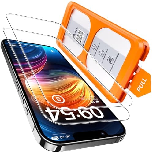 TOCOL for iPhone 12 Pro Max Screen Protector 9H Hardness Military Grade Shatterproof HD Tempered Glass Full Coverage Easy Installation Case Friendly 2 Pack