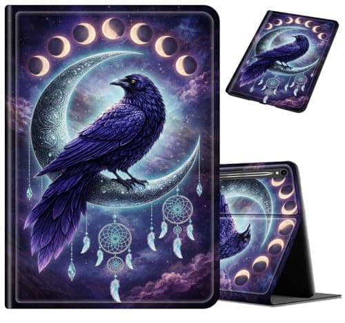 BVCLKJPOI Raven Moon Dreamcatcher Case for Samsung Galaxy Tab S11 11" (2025 Release), Premium PU Leather Stand Cover, Soft TPU Back & Auto Wake/Sleep Smart Case with S Pen Support for Men Boys