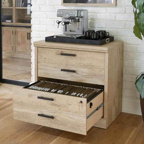 Hassyee Industrial Style Multi-use Large File Drawer with Key Lock System, Compact Design Filing Cabinet Ideal for Office or Commercial Spaces