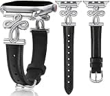 TOYOUTHS Slim Leather Band Compatible with Apple Watch Bands 42/41/40/38mm Women, Top Grain Genuine Celtic Cross Dressy Thin Strap for iWatch Series 11/10/9/8/7/6/5/4/SE 3/2/1