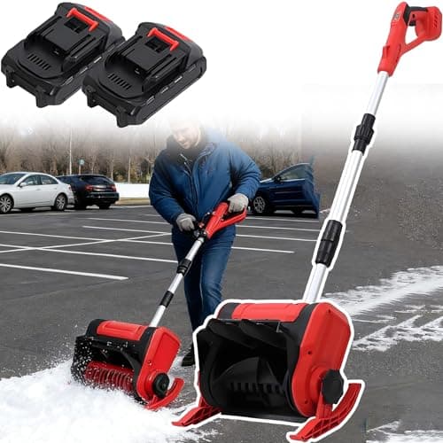 Battery Powered Snow Thrower with LCD – 30 Mins Runtime,Lightweight & 20ft Throwing Cordless Snow Pusher