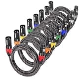 MIKIZ XLR Cables Braided for Microphone 3 Feet 8 Packs- 3 Pin XLR Male to Female Patch Cables