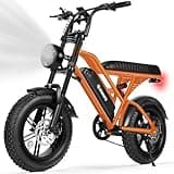 ESKUTE Electric Bike for Adults – 1500W Peak Motor, 48V 13Ah Battery, 20+MPH, Dual Suspension, 16"x4.0" Fat Tire E-Moped, 7-Speed, Up to 60 Miles, Commuter E-Bike, Orange