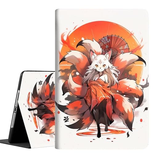 Case for Samsung Galaxy Tab S10 FE Plus 5G, Multi-Angle Stand Smart Cover Shockproof with Auto Wake/Sleep for Galaxy Tab S10 FE+ 13.1 Inch (SM-X620/SM-X626B) 2025 Tablet, Cartoon Nine-Tailed Fox