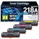 Compatible HP 218A Toner Cartridges 4 Pack 3301fdw 3301 218 Toner Work for HP 218A 218X Color LaserJet Pro MFP 3301cdw 3201dw 3301sdw Printer Ink | for HP218A W2180A W2180X 218A Toner with Chip