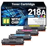Compatible HP 218A Toner Cartridges 4 Pack 3301fdw 3301 218 Toner Work for HP 218A 218X Color LaserJet Pro MFP 3301cdw 3201dw 3301sdw Printer Ink | for HP218A W2180A W2180X 218A Toner with Chip