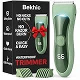 Bekhic Manscape Groin & Body Hair Trimmer for Men – Waterproof Pubic Hair Shaver & Ball Groomer with LED Light – No-Nick Ceramic Blade, 90-Min Runtime, Cordless Wet/Dry Clipper for Sensitive Skin